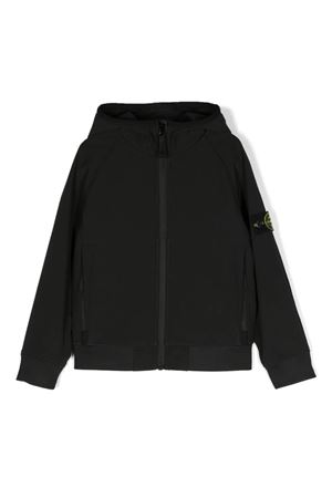 black polyester jacket STONE ISLAND KIDS | 801640127V0029